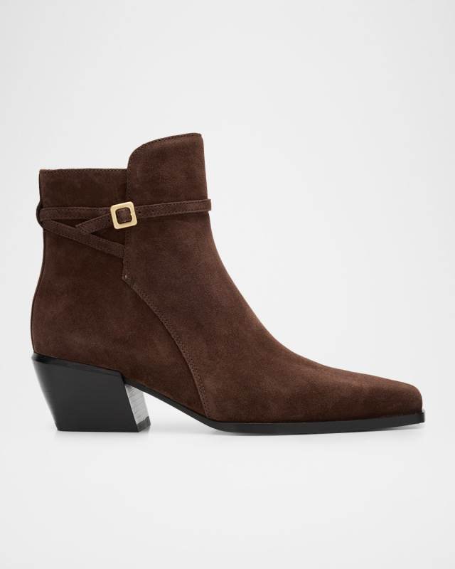 Joni Suede Buckle Ankle Boots